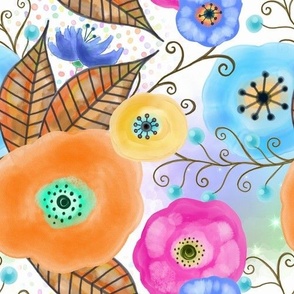 Bigger Colorful Wildflower Garden Collage
