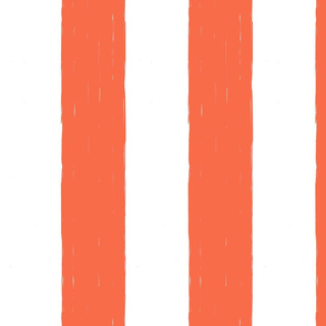 Fat Tangerine and White Awning Stripes