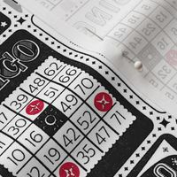 Retro Midcentury Bingo - Old Print - Black and White