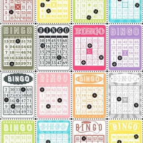 Retro Midcentury Bingo - Old Print - Retro Colors