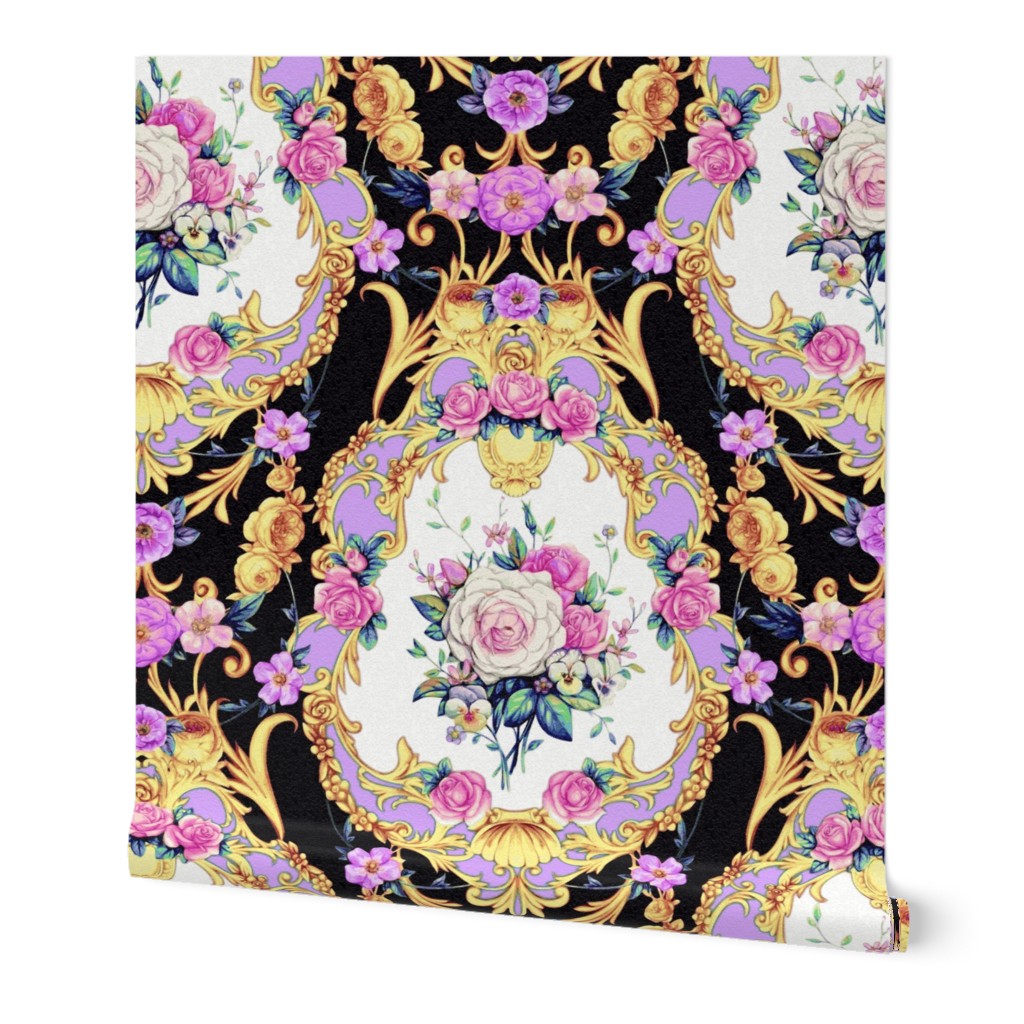 Baroque Decorative Pink Floral Design -100335