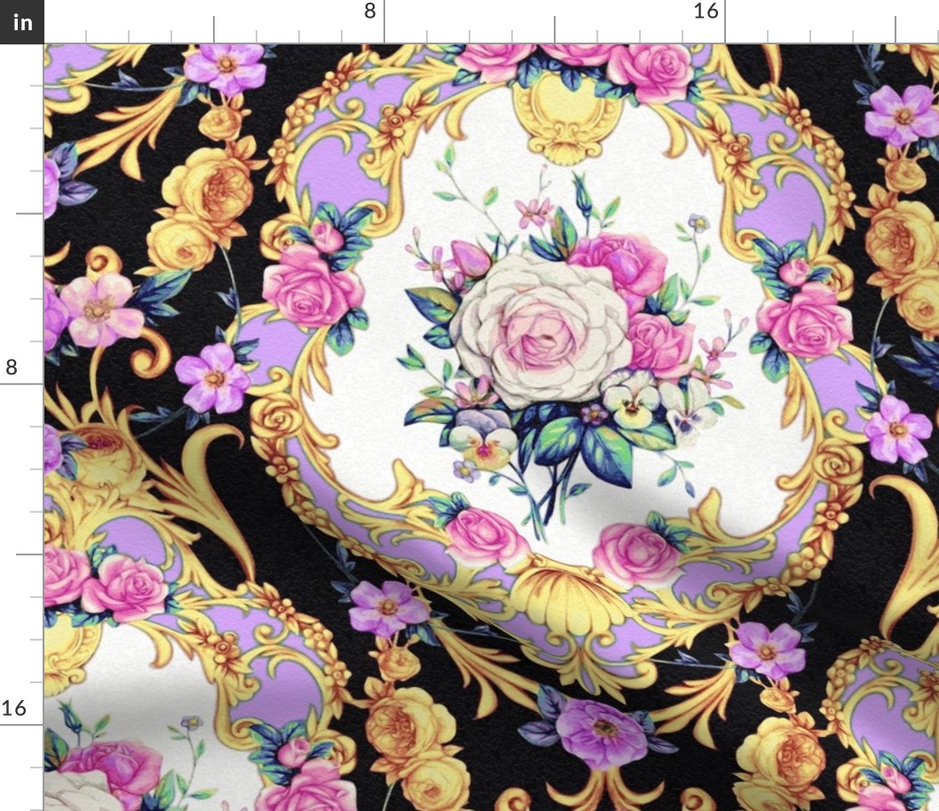 Baroque Decorative Pink Floral Design -100335