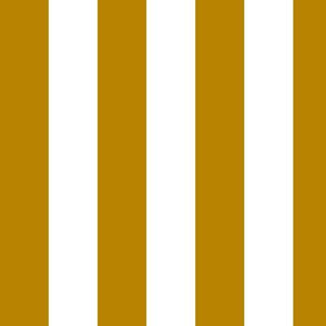 Large Dark Goldenrod Awning Stripe Pattern Vertical in White