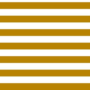 Dark Goldenrod Awning Stripe Pattern Horizontal in White