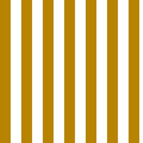 Dark Goldenrod Awning Stripe Pattern Vertical in White