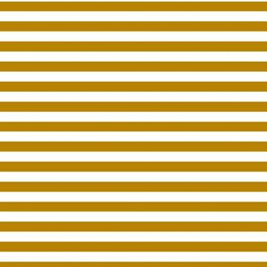 Dark Goldenrod Bengal Stripe Pattern Horizontal in White