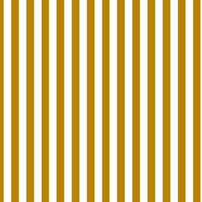Dark Goldenrod Bengal Stripe Pattern Vertical in White