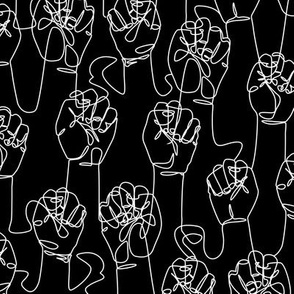 Raised Fists on Black