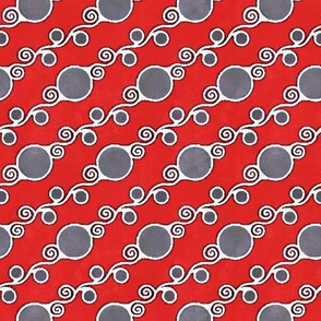 Red and Gray Spirals and Circles