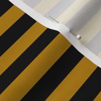 Dark Goldenrod Awning Stripe Pattern Horizontal in Black
