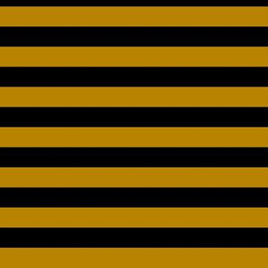 Dark Goldenrod Awning Stripe Pattern Horizontal in Black
