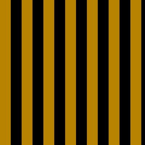 Dark Goldenrod Awning Stripe Pattern Vertical  in Black