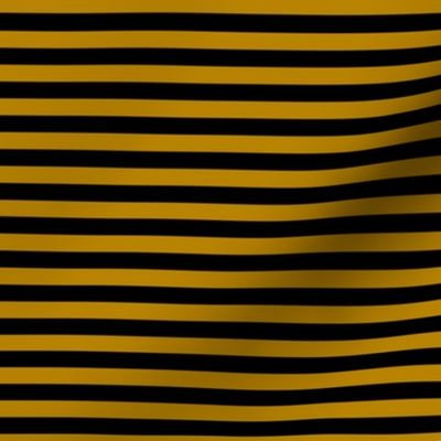 Dark Goldenrod Bengal Stripe Pattern Horizontal in Black