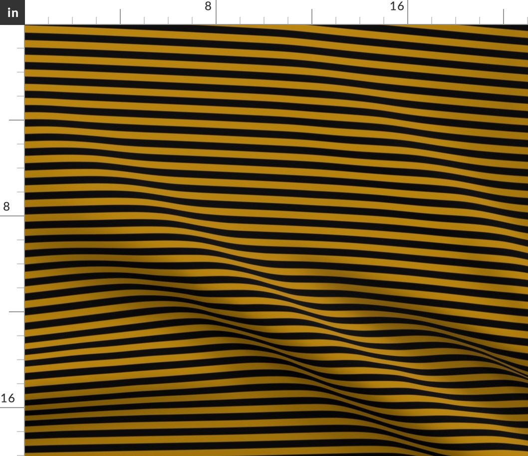 Dark Goldenrod Bengal Stripe Pattern Horizontal in Black