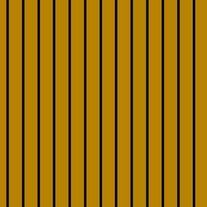Dark Goldenrod Pin Stripe Pattern Vertical in Black