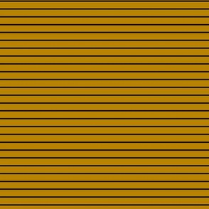 Small Dark Goldenrod Pin Stripe Pattern Horizontal in Black