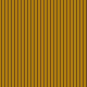 Small Dark Goldenrod Pin Stripe Pattern Vertical in Black