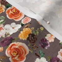 Small Mocha Linen Fall Wedding Autumn Floral