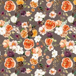 Small Mocha Linen Fall Wedding Autumn Floral