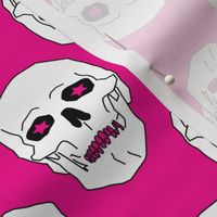 Punk skulls Magenta and White Medium scale Non directional