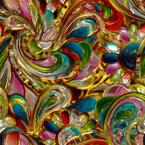 Colourful,mosaic,paisley pattern 