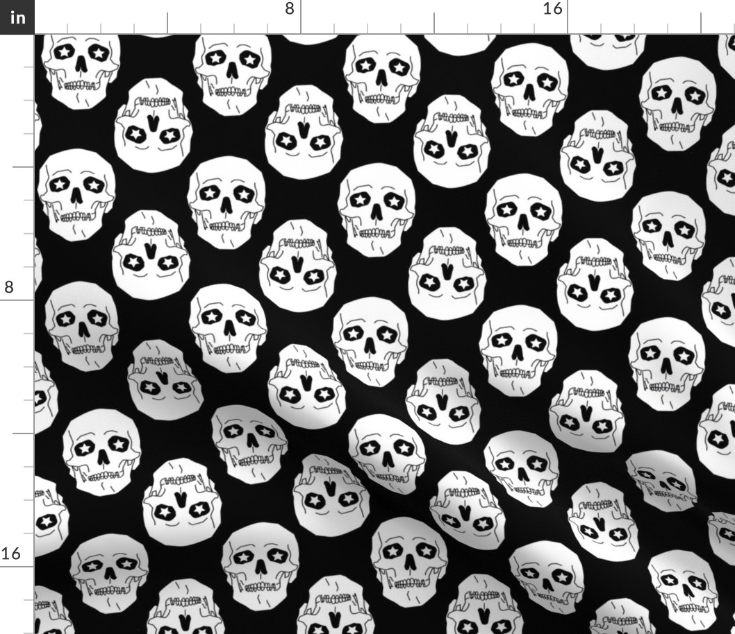 Punk skulls Black and White Medium scale Non directional