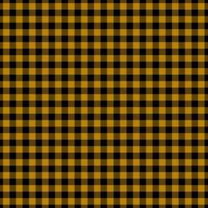 Small Gingham Pattern - Dark Goldenrod and Black