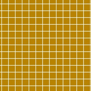 Grid Pattern - Dark Goldenrod and White