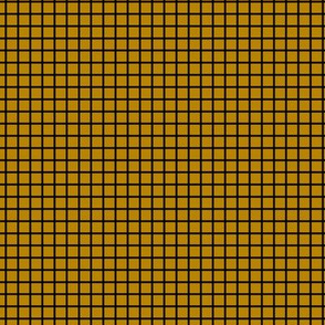 Small Grid Pattern - Dark Goldenrod and Black