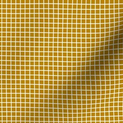 Small Grid Pattern - Dark Goldenrod and White