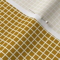 Small Grid Pattern - Dark Goldenrod and White