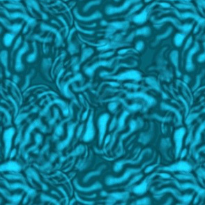 Nebula, Turquoise wavy stripes on a dark turquoise background