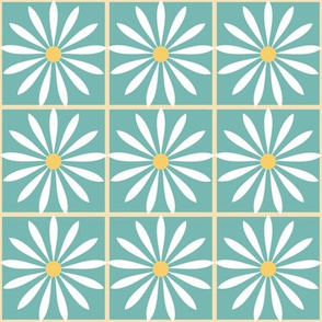 Flower Grid Teal / Medium