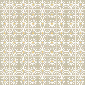 Flower Grid Tan / Small