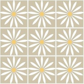 Flower Grid Tan / Small