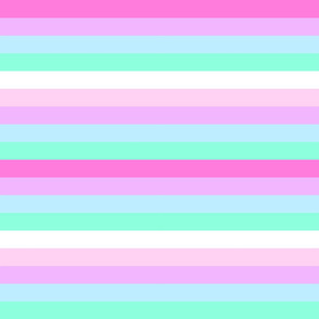 Galaxy Rainbow Pastel Stripes, Pink, Purple, Blue, Seafoam Green