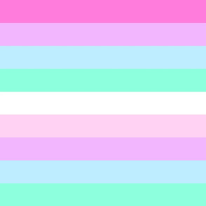 Pastel Rainbow Chunky Stripes, Galaxy Pink, blue, seafoam green, lavender