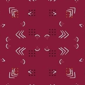 Mudcloth - Maroon, 3.5x3.5