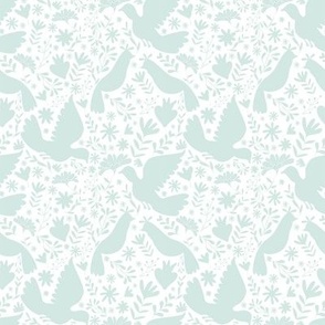 Otomi birds light mint small