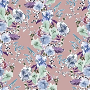 Keep Trying Floral Pattern Large Vertical Fashion Apparel Quilting Fabric Wallpaper Lychee Pink