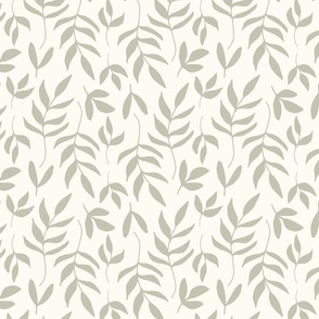 Woodland wildflower forest leaves in tan and cream