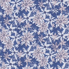cobalt blue floral by rysunki_malunki