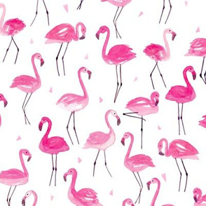 Watercolour Flamingos