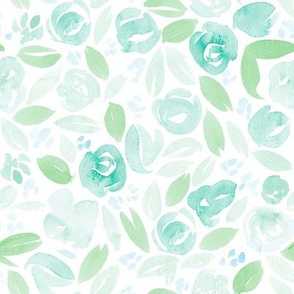 Painterly Florals | Soft Greens