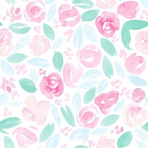 Painterly Florals | Pink and Blue
