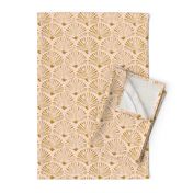 SMALL Art Deco scallop shell - Lola - Pale Peach and Gold