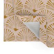 SMALL Art Deco scallop shell - Lola - Pale Peach and Gold