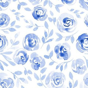 Watercolour Roses | Blue