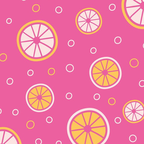 pink lemonade with citrus slices by rysunki_malunki