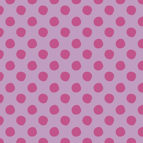 pink polka dots on lilac by rysunki_malunki
